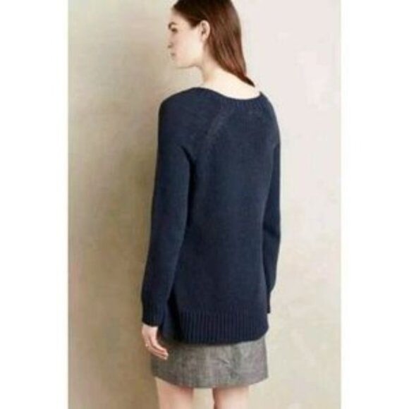 ANTHROPOLOGIE Moth Raglan Asbury Lace Up Sweater - S - Picture 4 of 10